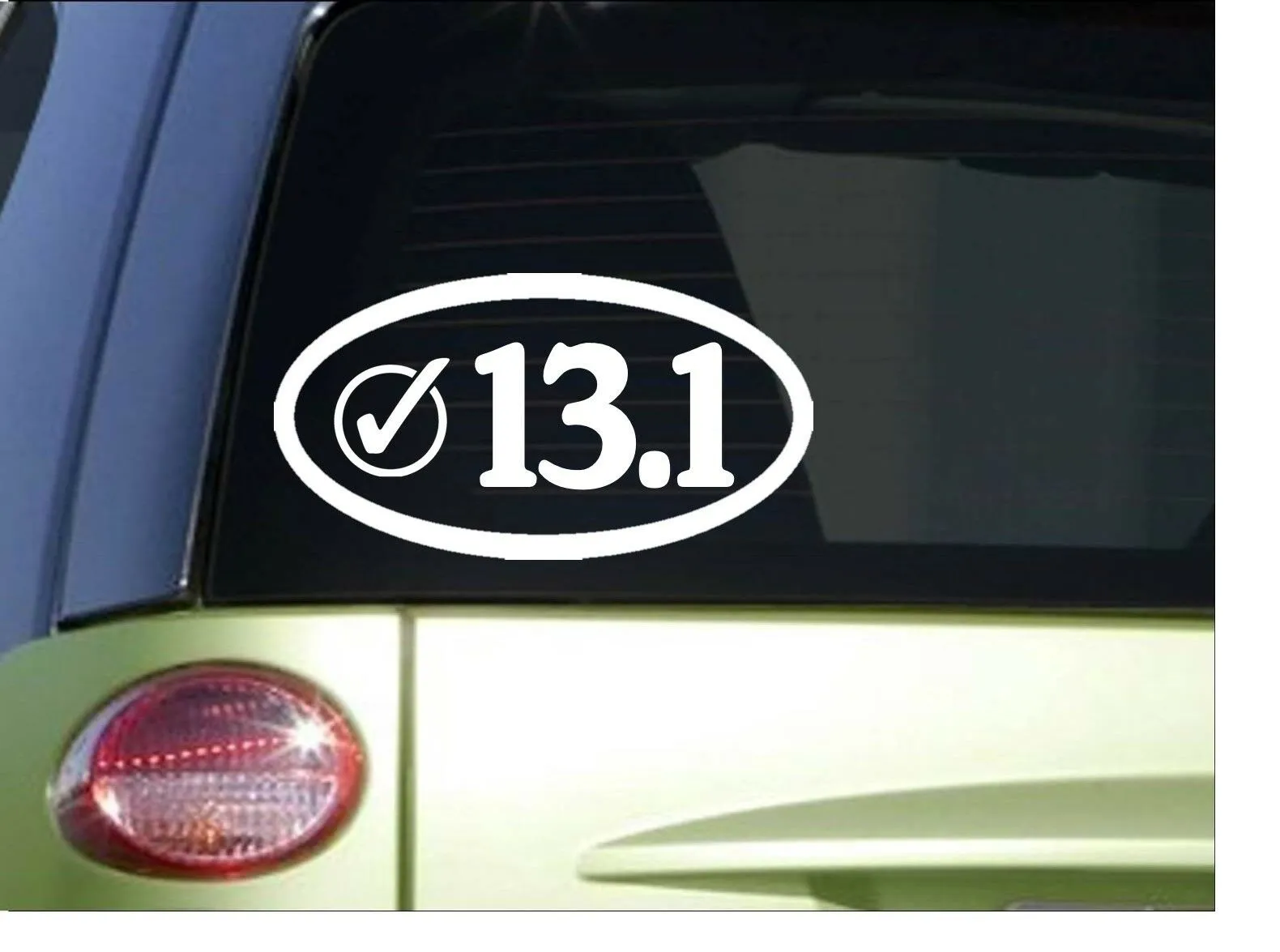 13.1 Check Oval *H968* 8" Sticker decal run shoes running shorts marathon bottle