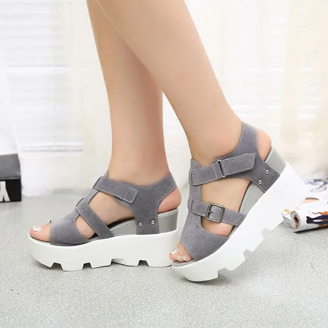 2017 Summer Sandals Shoes Women High Heel Casual Shoes footwear flip flops Open Toe Platform Gladiator Sandals Women Shoes Y48W