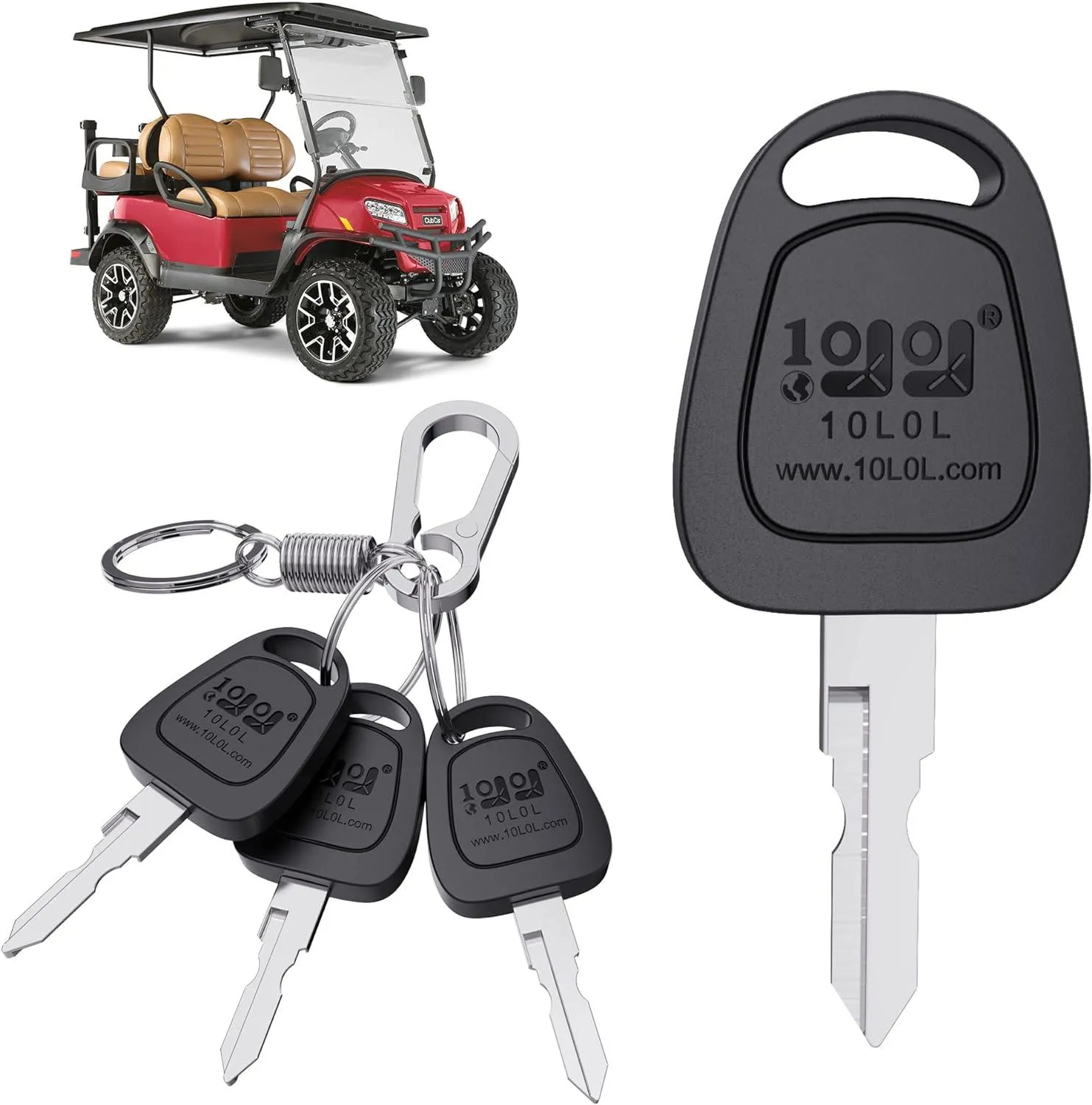 4 Pack Golf Cart Keys for Club Car DS 1982-up and Precedent 2004-up|10L0L