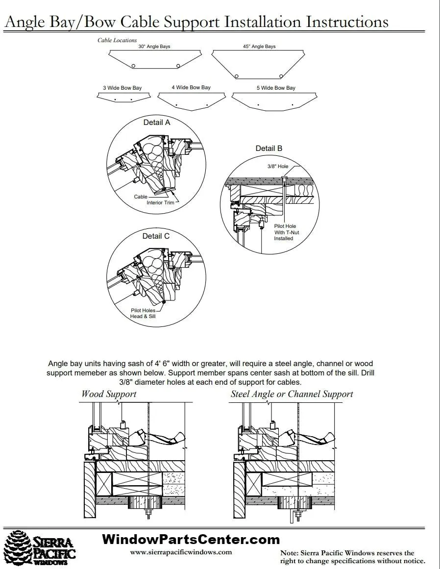 694 - Bay & Bow Window Cable Support System Kit