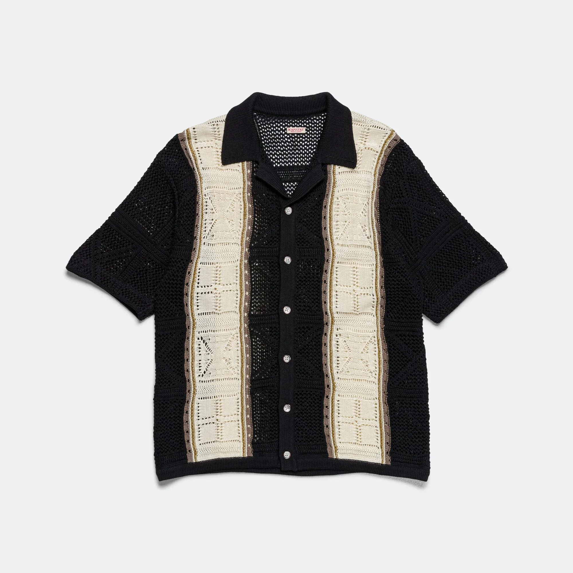 7G Crochet Knit TENNESSEE Aloha Polo - Black