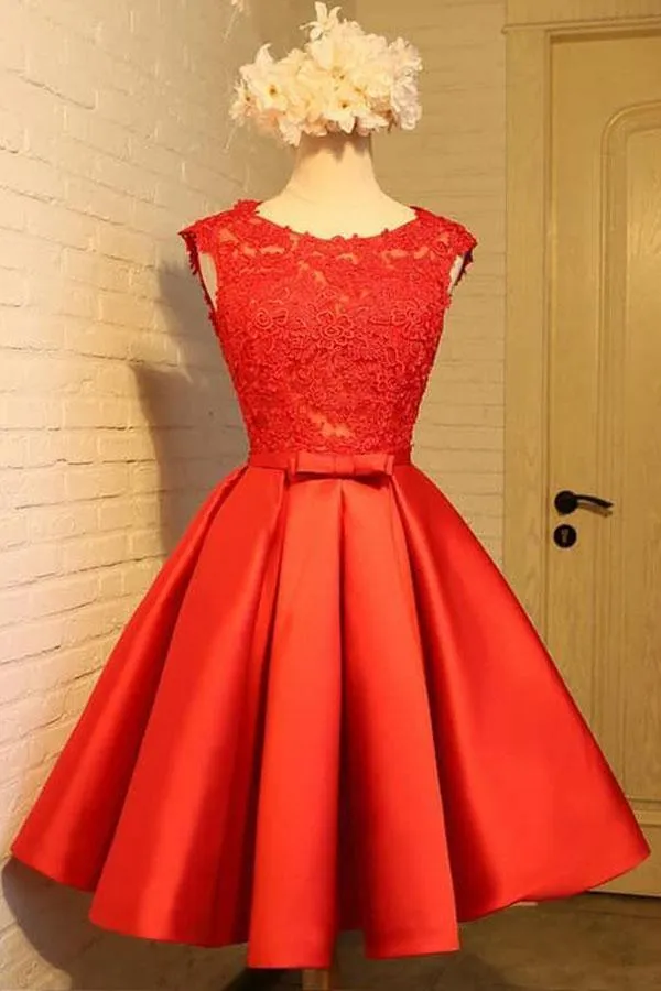 A-line Homecoming Dress Chic Red Short Prom Dress Party Dress  PD388