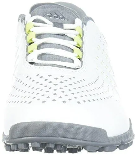 adidas Women's Adipure Sport Golf Shoe, White/Semi Frozen Yellow/Grey, 8.5 Medium US