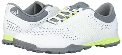 adidas Women's Adipure Sport Golf Shoe, White/Semi Frozen Yellow/Grey, 8.5 Medium US