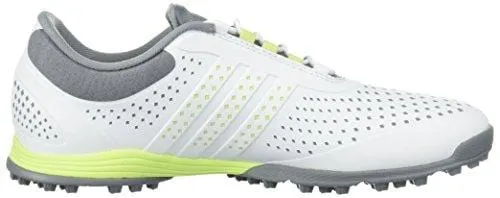 adidas Women's Adipure Sport Golf Shoe, White/Semi Frozen Yellow/Grey, 8.5 Medium US