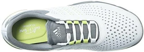 adidas Women's Adipure Sport Golf Shoe, White/Semi Frozen Yellow/Grey, 8.5 Medium US