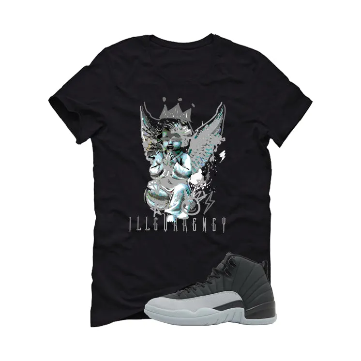 Air Jordan 12 Black/Wolf Grey Black T-Shirt (Graffiti Angel)| illcurrency