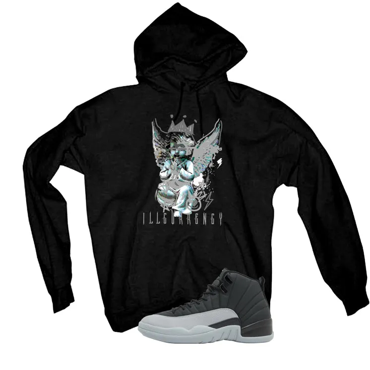 Air Jordan 12 Black/Wolf Grey Black T-Shirt (Graffiti Angel)| illcurrency