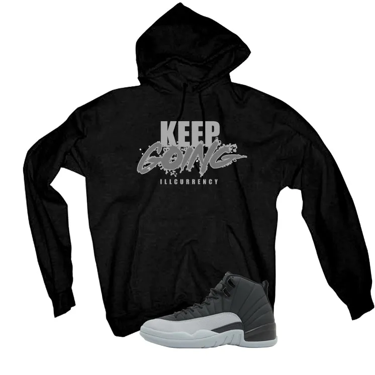 Air Jordan 12 Black/Wolf Grey Black T-Shirt (keep Going)| illcurrency