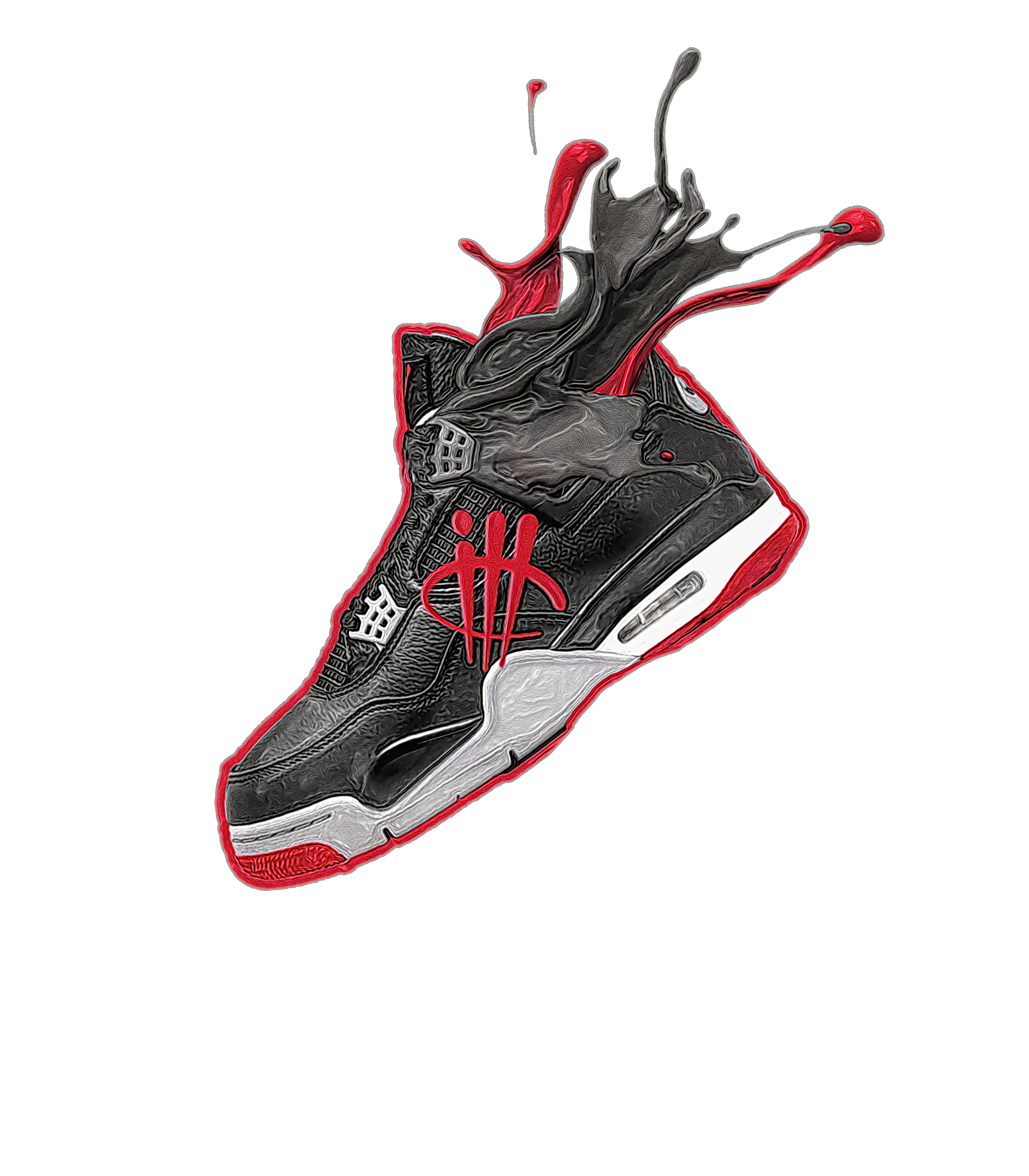 AIR JORDAN 4 “BRED REIMAGINED” 2024 | ILLCURRENCY Black T-Shirt (SPLASH 4)