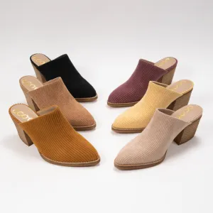 Almond Toe Mule Block Heel