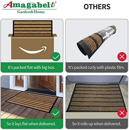 Amagabeli 2 Pack Large Outdoor Door Mats 36" x 24" for Front Door Entrance Outside BG352