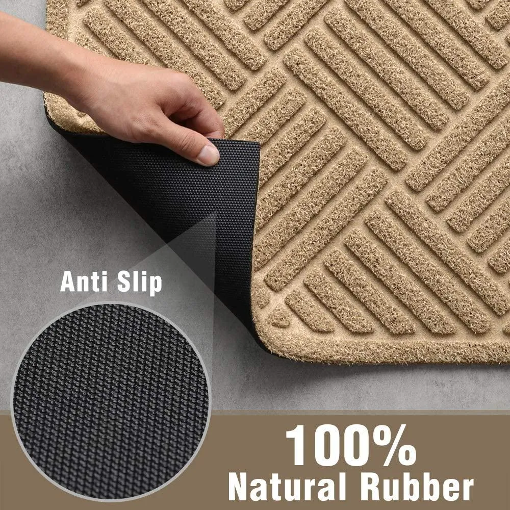 Amagabeli 2 Pack Outside Shoe Mat Rubber Doormat for Front Door 18"x 30" BG133