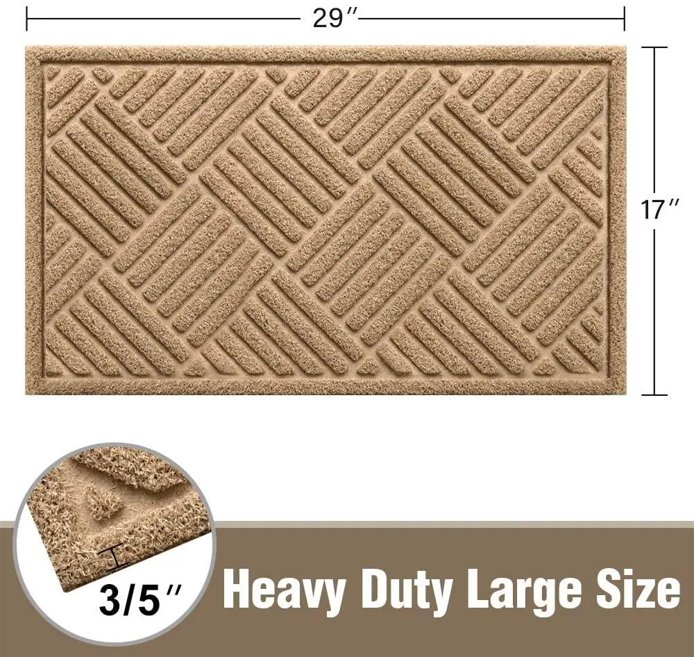 Amagabeli 2 Pack Outside Shoe Mat Rubber Doormat for Front Door 18"x 30" BG133