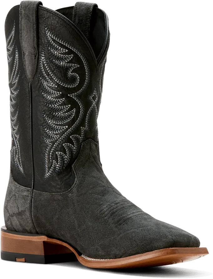 Ariat Men's Black Elephant Roughout Wiley Cowboy Boot