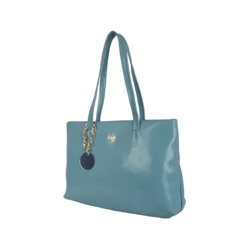 Baggit Women Blue Tote Handbag Medium Size | Ladies Stylish Casual Purse Bag