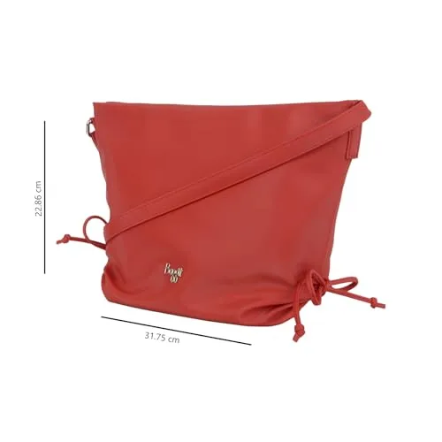 Baggit Women Red Sling Bag Medium Size | Ladies Stylish Casual Cross Body Purse Handbag