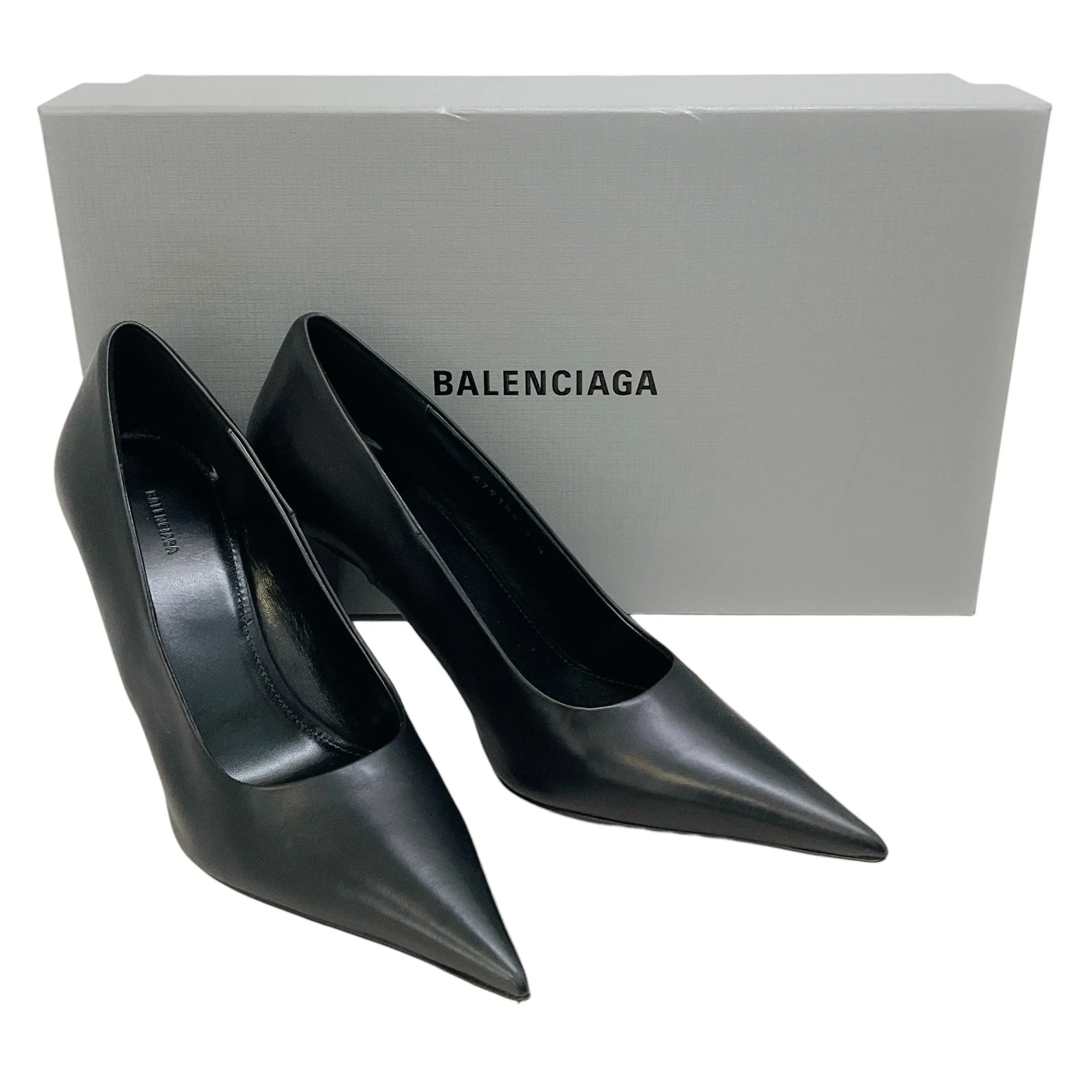 Balenciaga Black Leather Blade Pumps