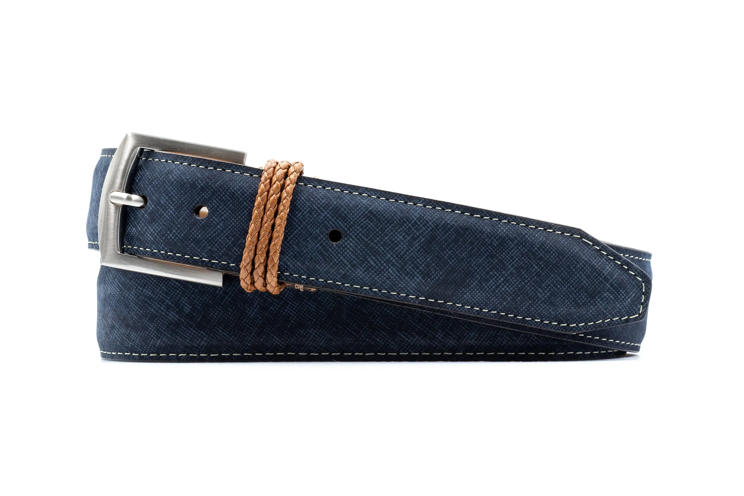 Bermuda Braid Nubuck Belt - Navy