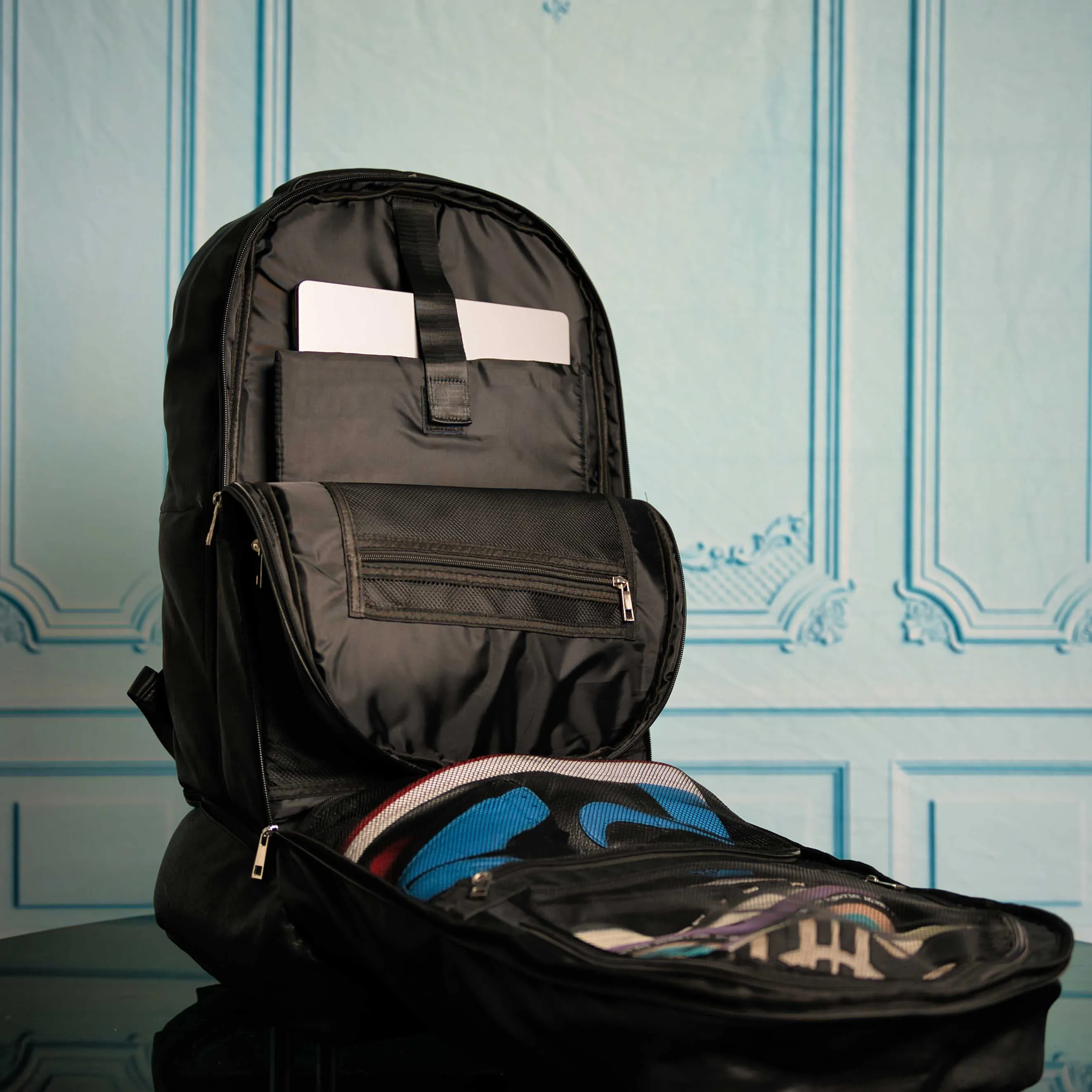 Black Leather Luxury Carry On Backpack (Patented Signature Bag)