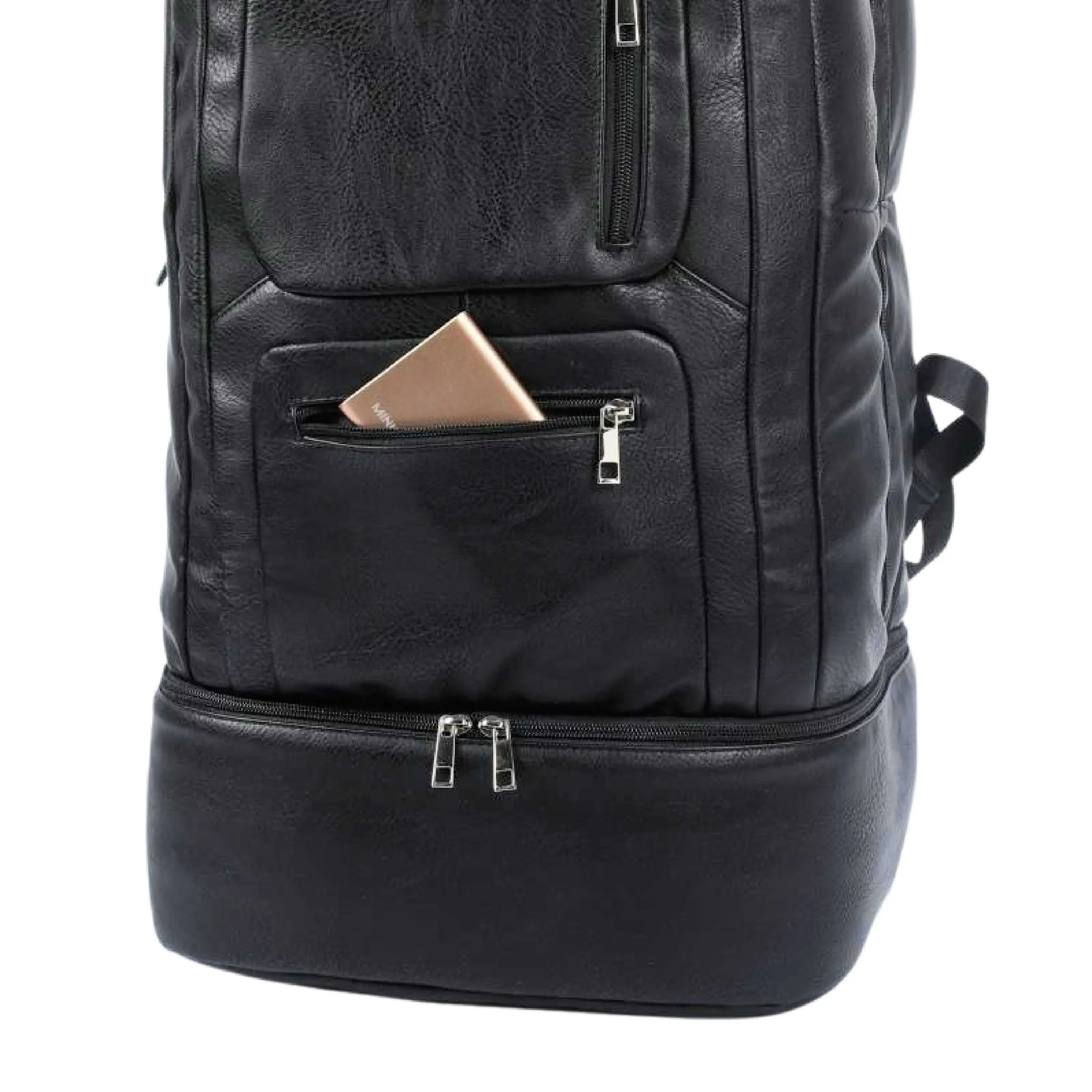 Black Leather Luxury Carry On Backpack (Patented Signature Bag)