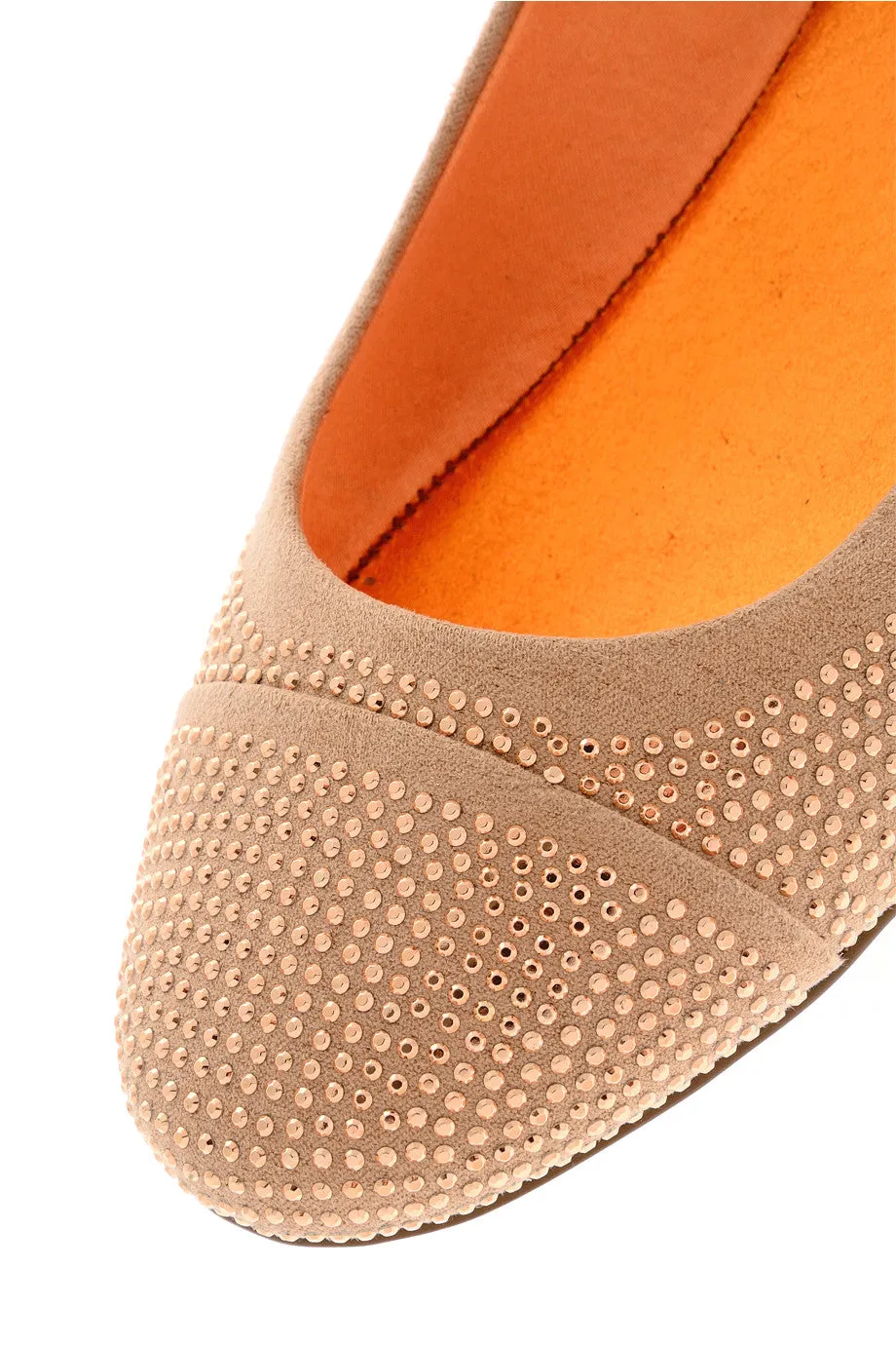 BLINK AUGUSTA Nude Studded Ballerinas