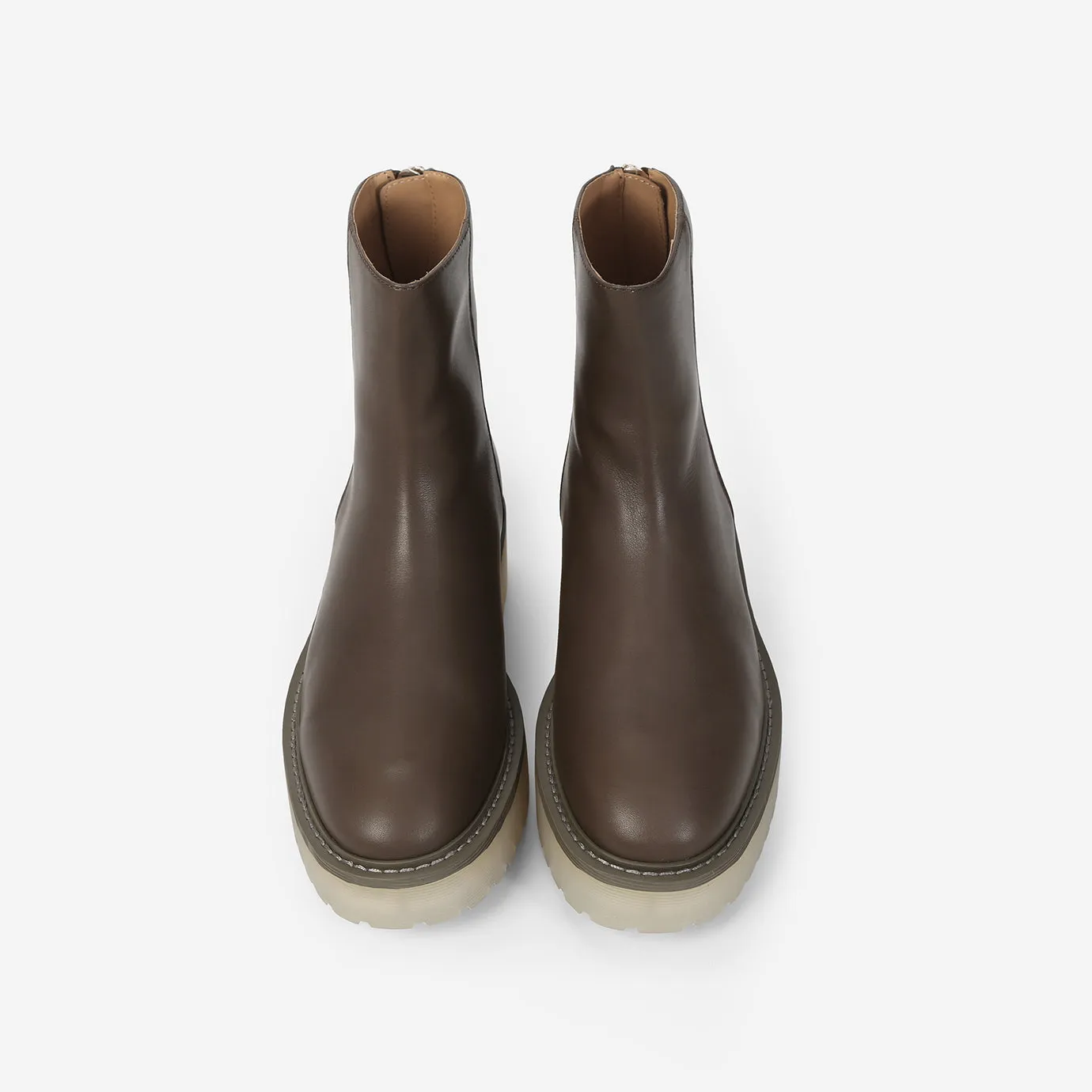 Bottines Zippées - Cacao