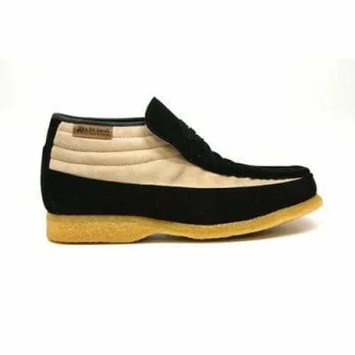 British Walkers Liberty Men's Black and Tan Suede Slip On