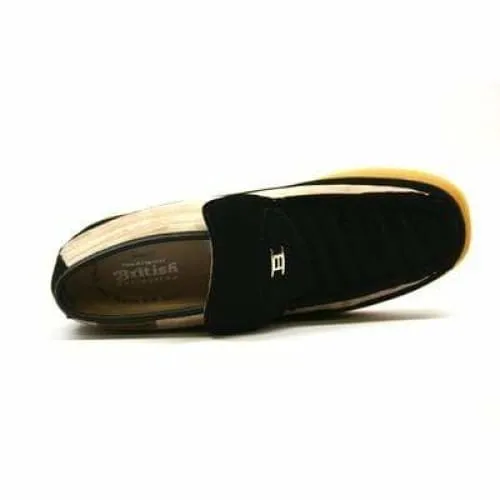 British Walkers Liberty Men's Black and Tan Suede Slip On