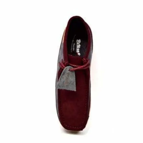 British Walkers Walker 100 Wallabee Boots Men's Burgundy and Gray Suede