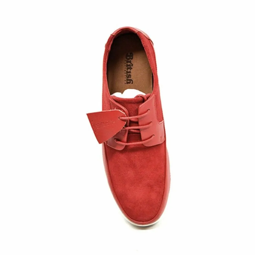 British Walkers Westminster Bally Style Men's Red Leather and Suede Low Top Sneakers