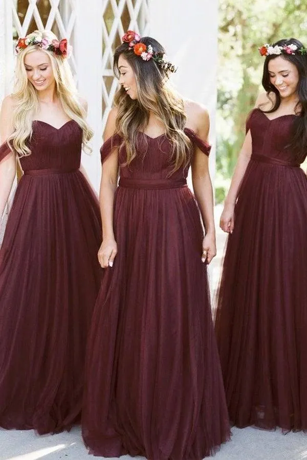 Burgundy Bridesmaid Dresses Long Bridesmaid Dresses  BD087