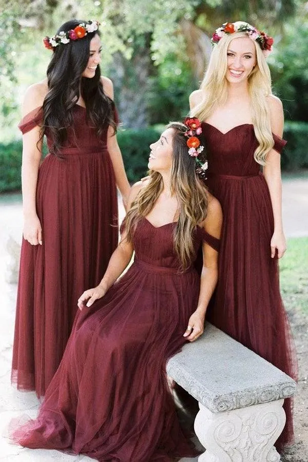 Burgundy Bridesmaid Dresses Long Bridesmaid Dresses  BD087