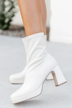 Candace Cream Square Toe Booties FINAL SALE