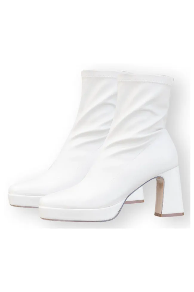 Candace Cream Square Toe Booties FINAL SALE