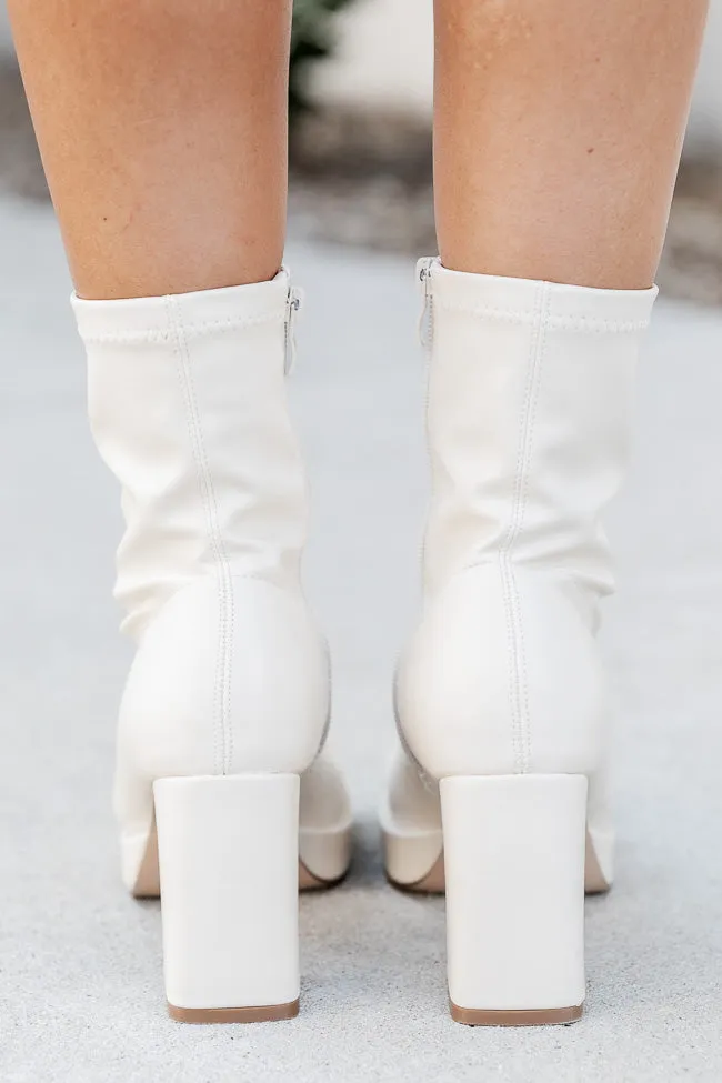 Candace Cream Square Toe Booties FINAL SALE