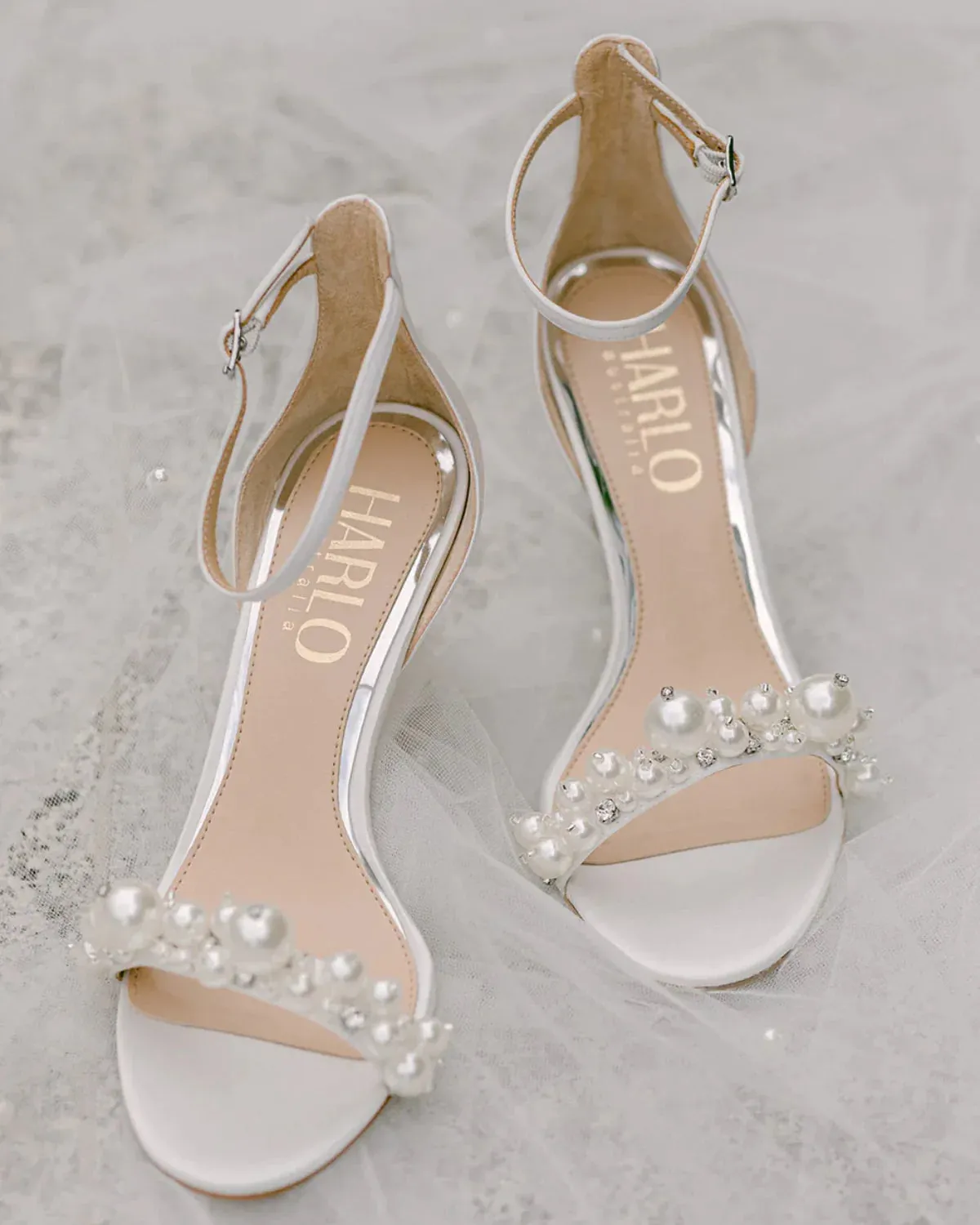 Charlotte, White Statement Pearl Block Heel