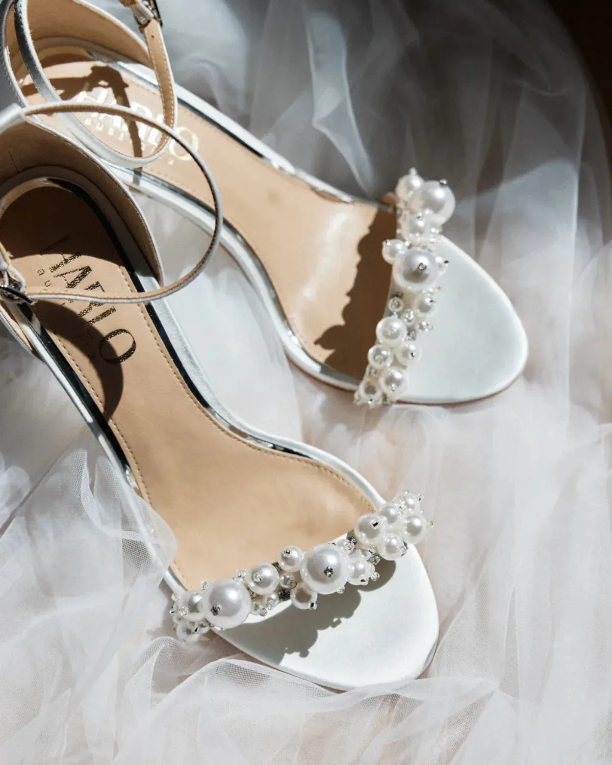 Charlotte, White Statement Pearl Block Heel