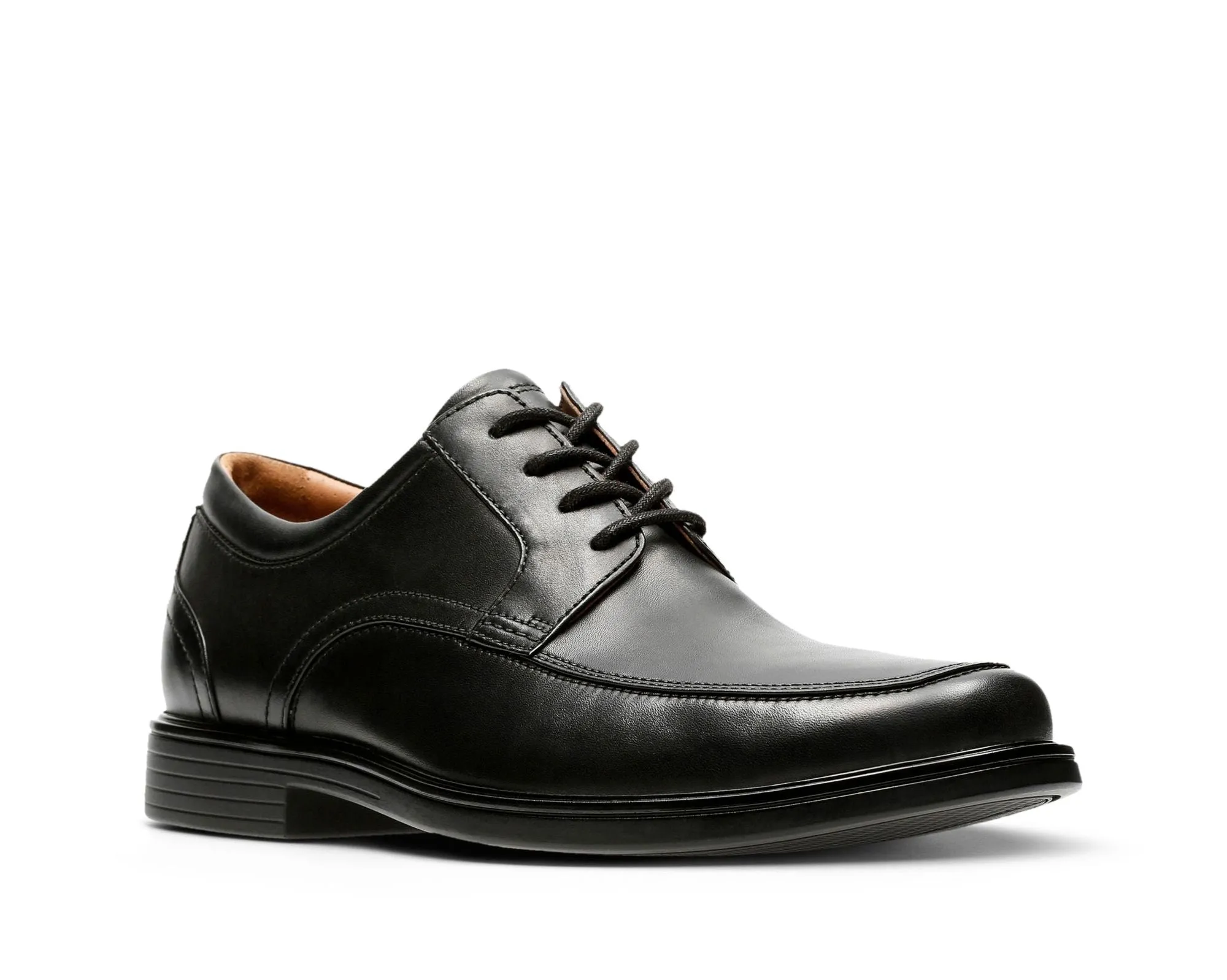 Clarks Un Aldric Park Black Leather - Wide Width