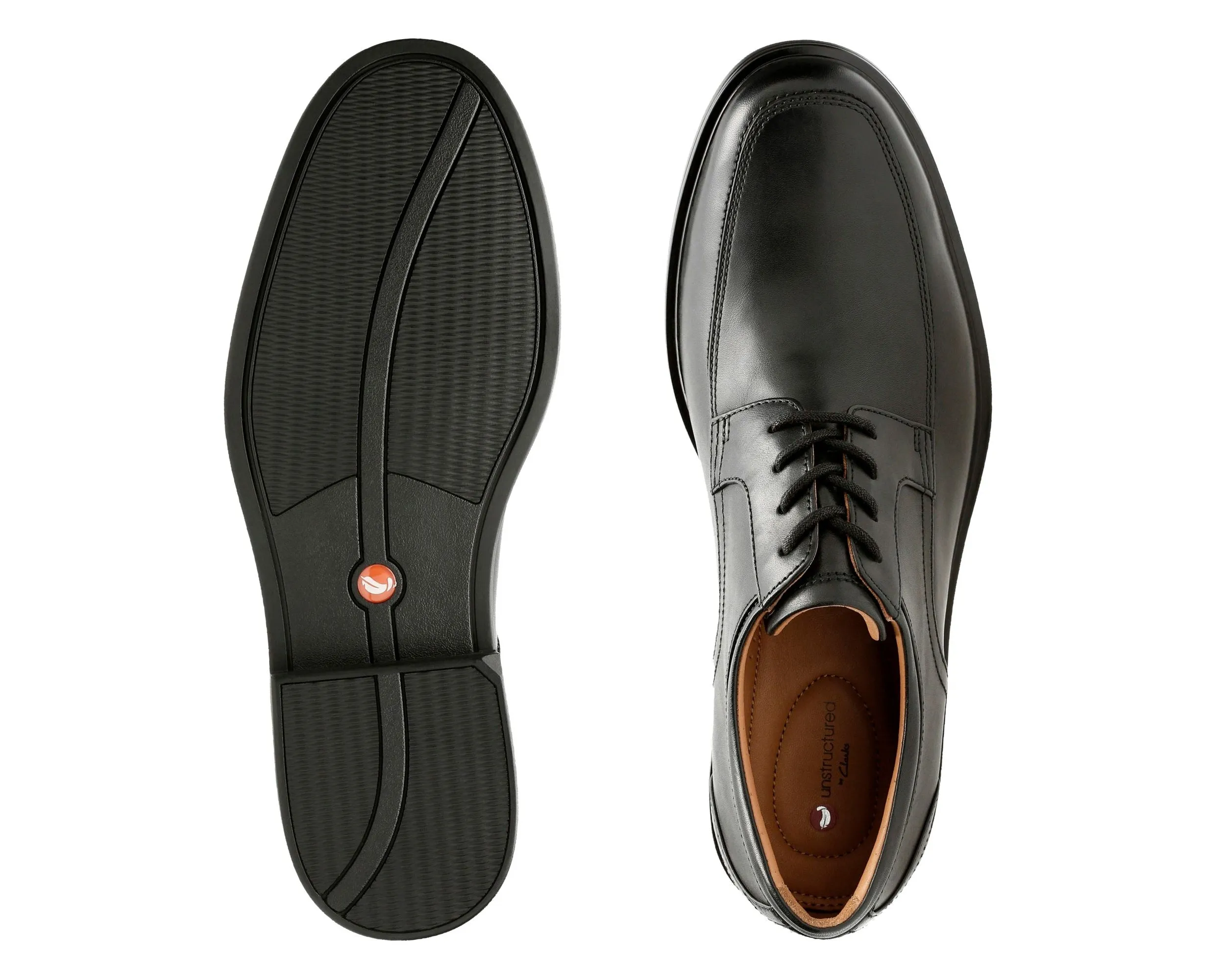 Clarks Un Aldric Park Black Leather - Wide Width