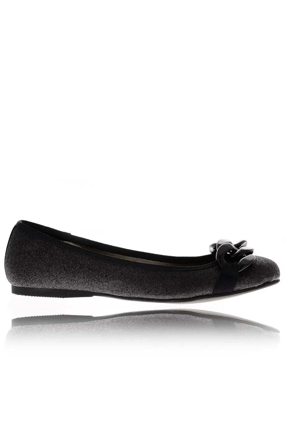 CLAUDIA GHIZZANI NINA Black Glitter Ballerinas