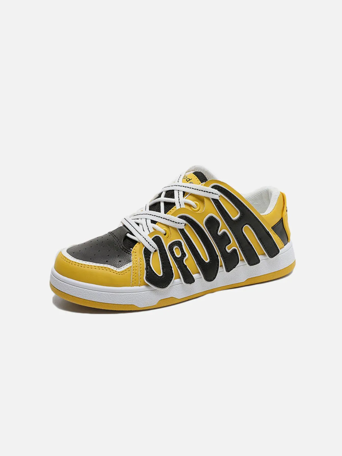 Colorblock Letter Low Top Skate Shoes