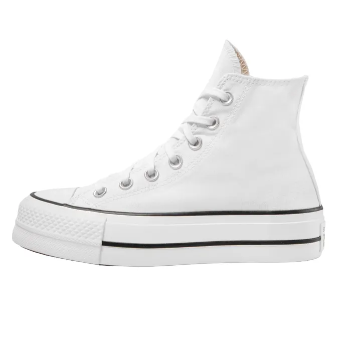 Converse scarpa sneakers in tela da donna con zeppa Chuck Taylor All Star LIFT 560846C bianco