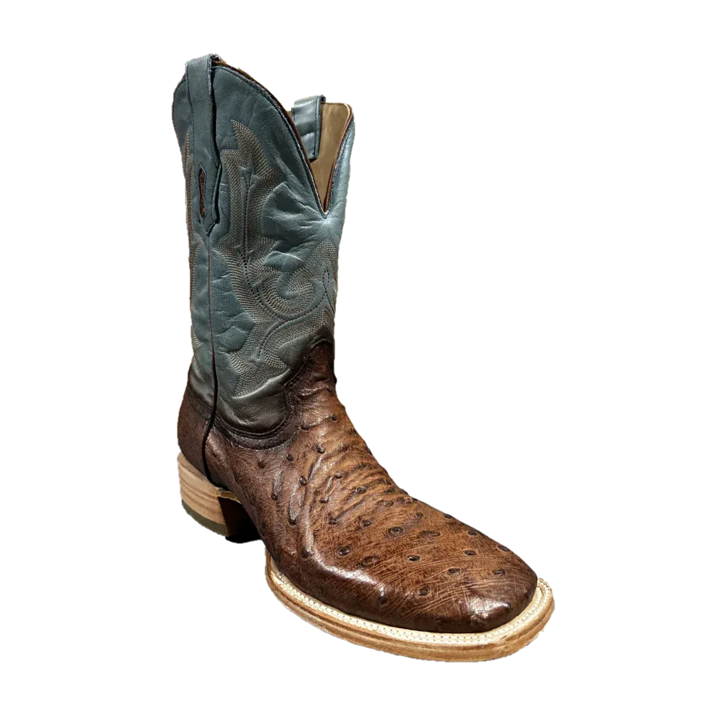 Corral Men's Embroidered Cognac & Navy Ostrich Boot