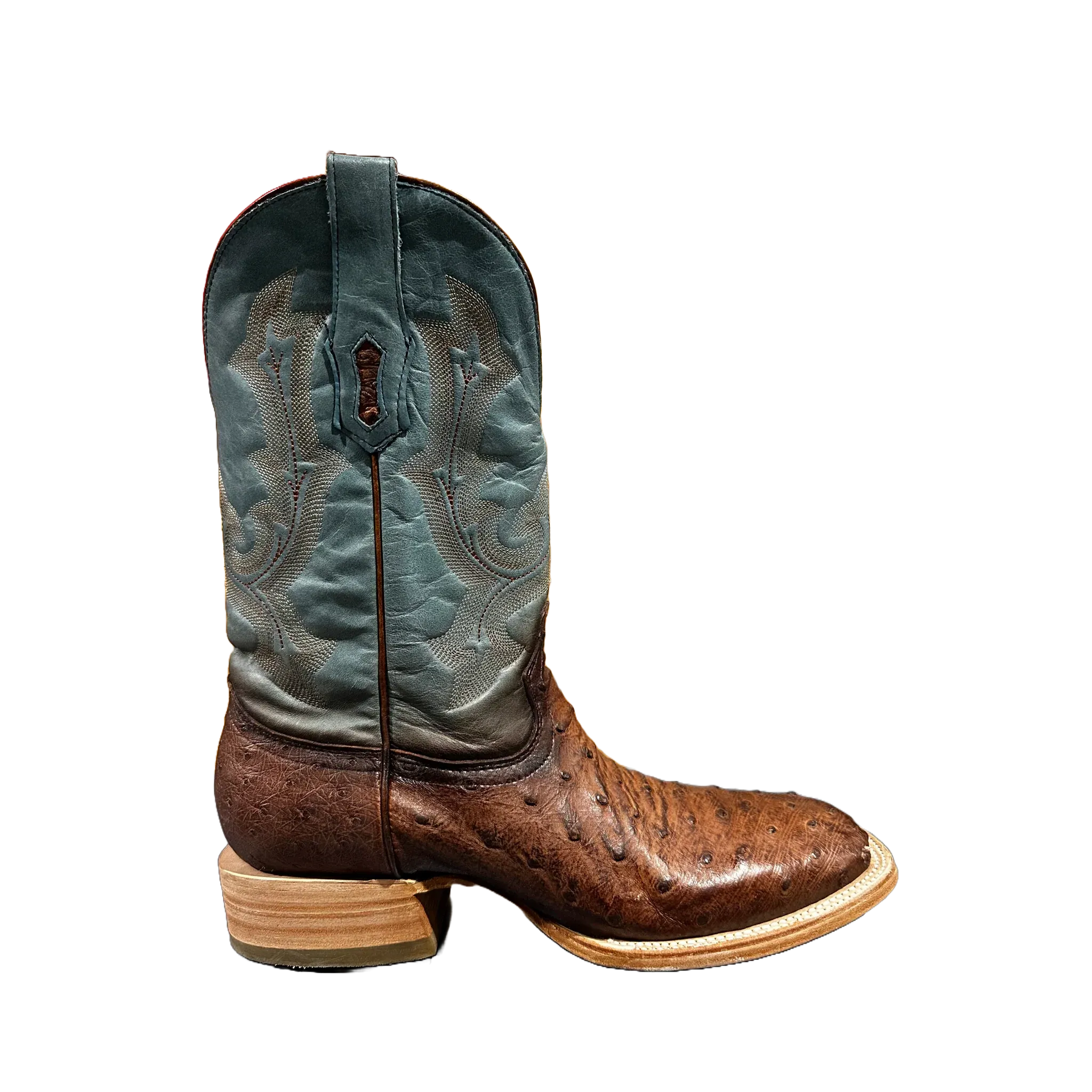 Corral Men's Embroidered Cognac & Navy Ostrich Boot