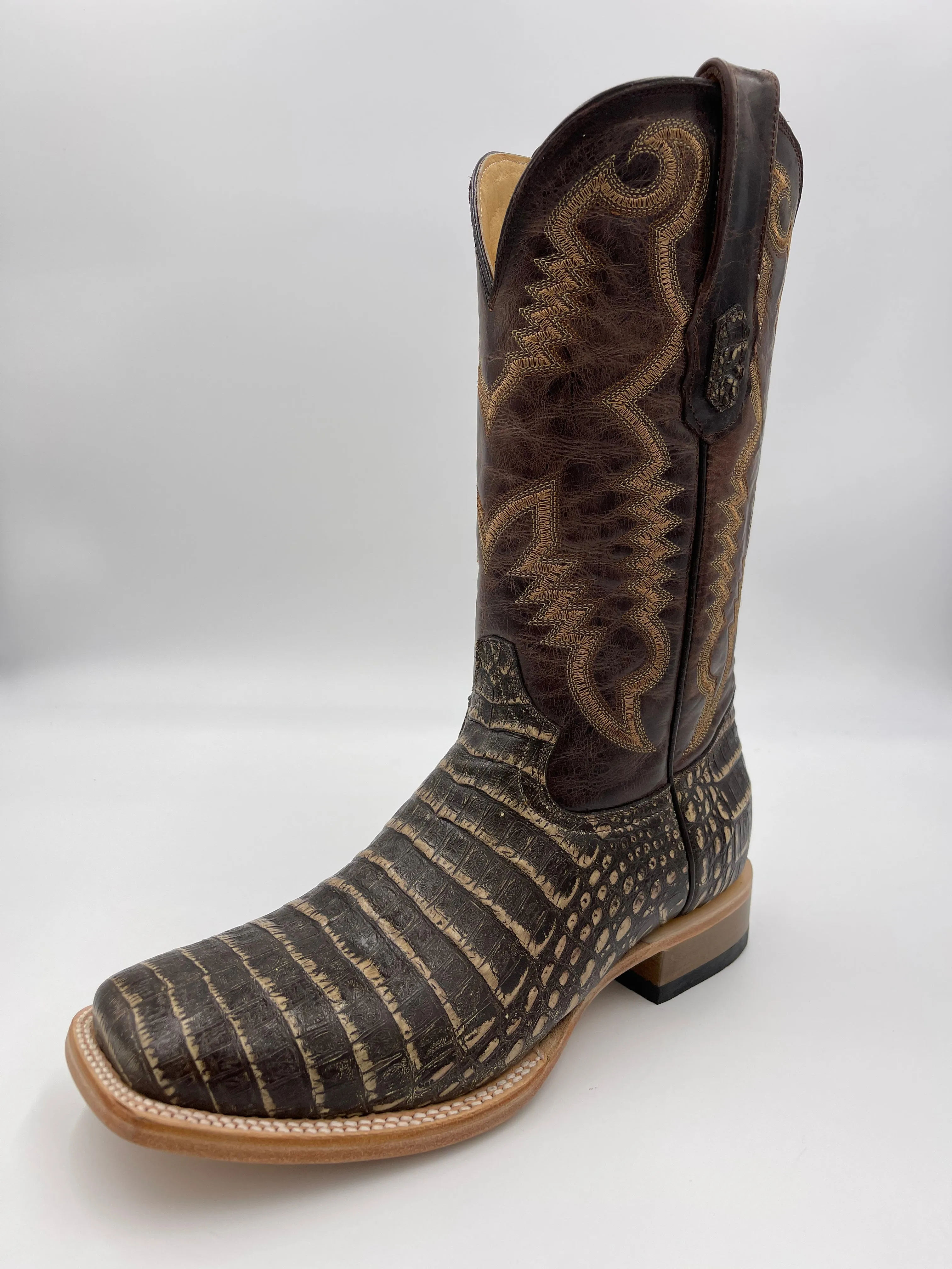 Cowtown Men's Brown Caiman Belly Print Q6150