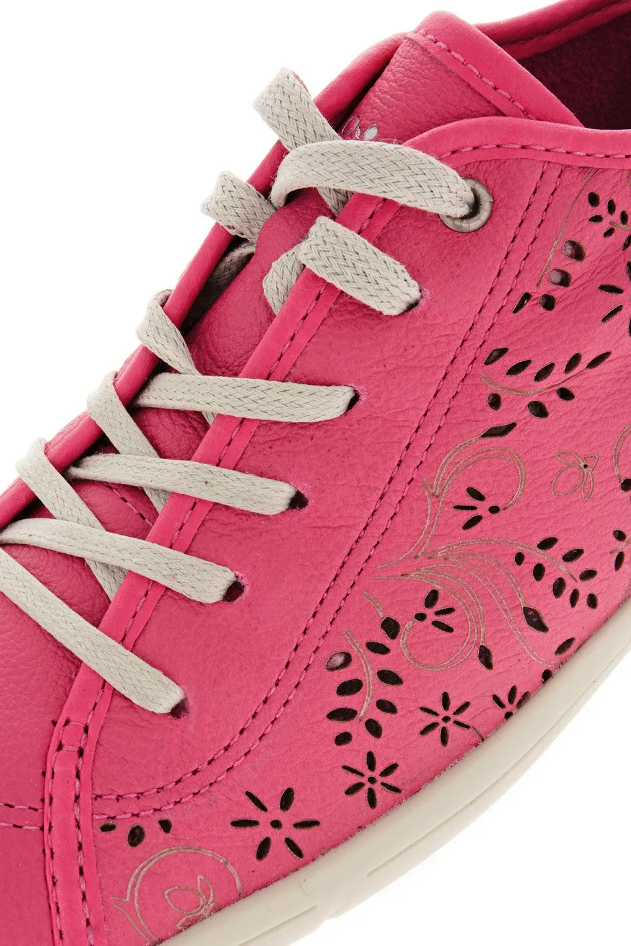 CRAVO & CANELA CINNA Fuchsia Cut-Out Leather Sneakers