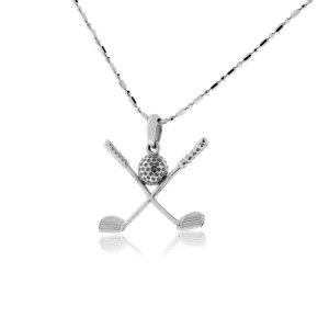 Crossed Golf Clubs Pendant