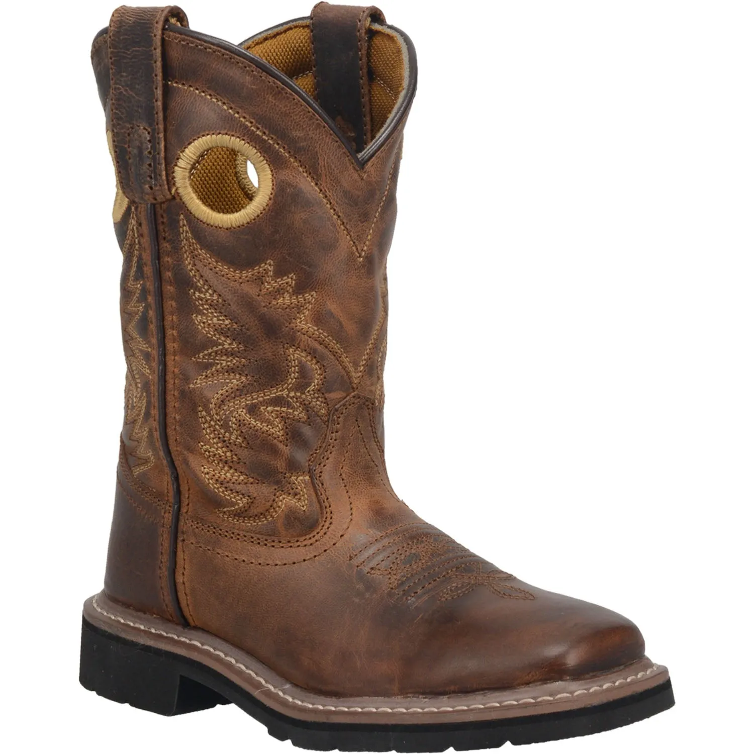 Dan Post Kids Boys Brown Amarillo 8in Square Toe Cowboy Boots Leather