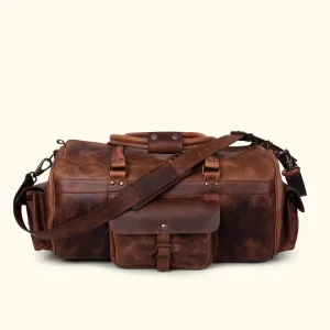 Dazzlo Leather Duffel Bag - Dark Oak - 20"